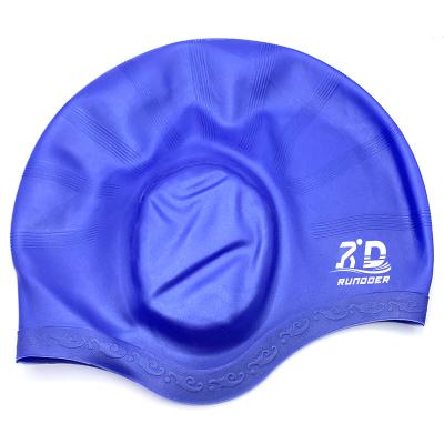 Adults Swimming Caps Men Women Long Hair Waterproof Cap Diving Large Silicone Ears Protect Swim Hat