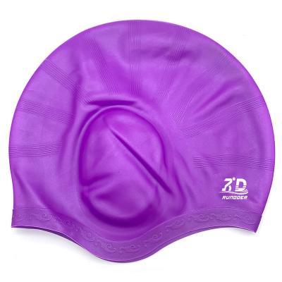 Adults Swimming Caps Men Women Long Hair Waterproof Cap Diving Large Silicone Ears Protect Swim Hat