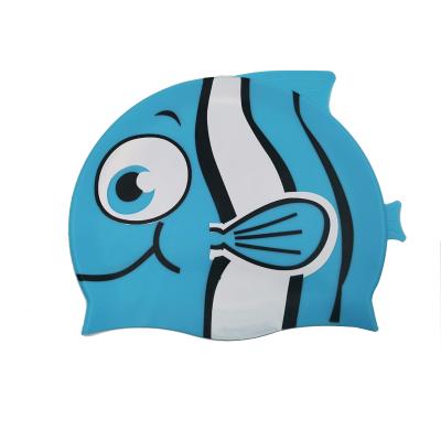 Cartoon Kids Silicone Caps Waterproof Lovely Pattern Little Fish Design Swim Caps Multi Colors Swimming Caps