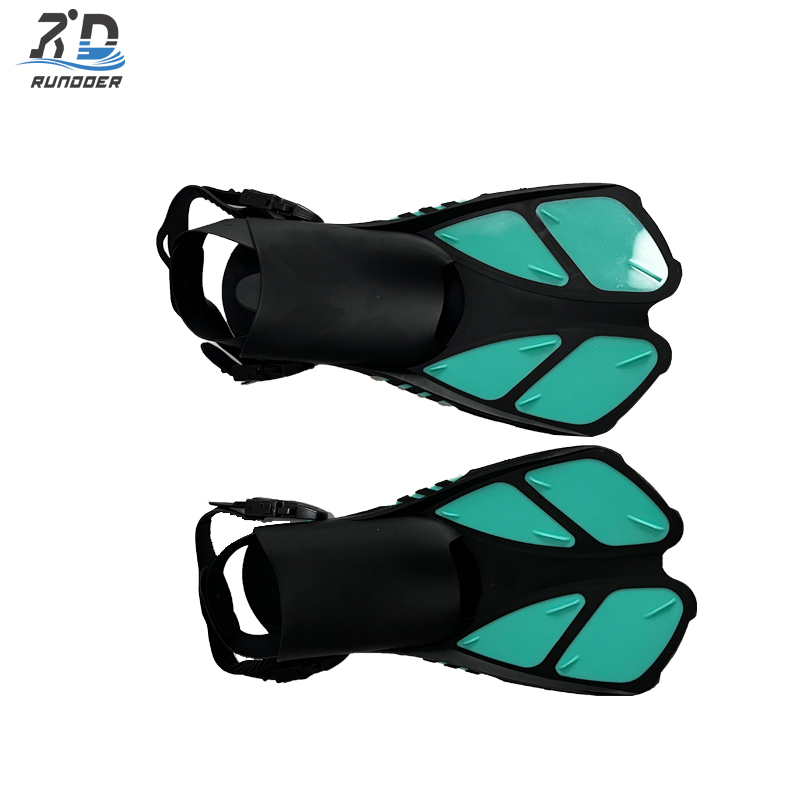 New diving flipper 2 colors comfortable TPR foot pocket professional long blade diving fins