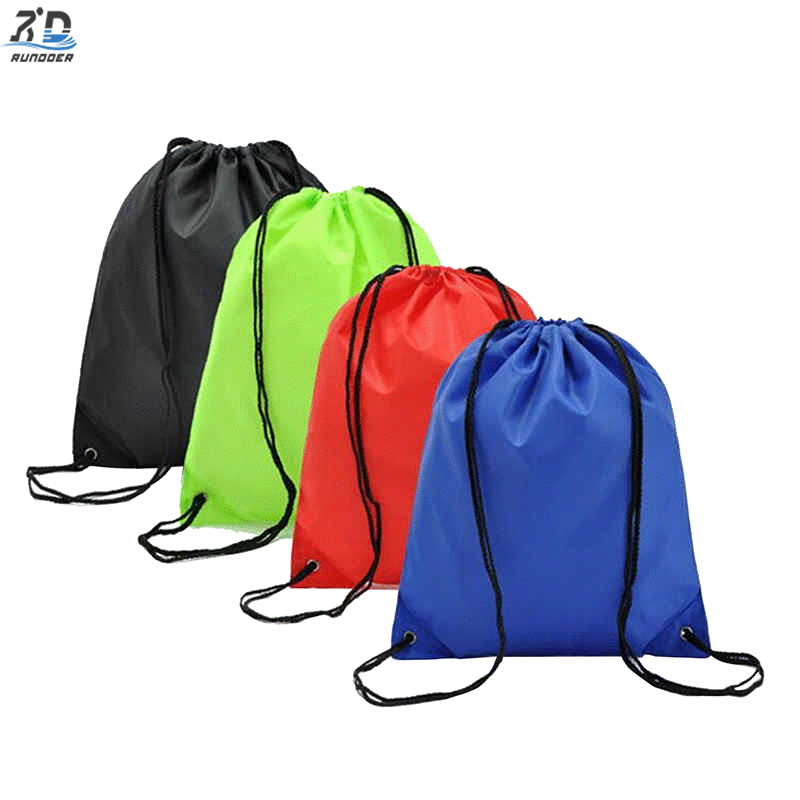 Accept Customized Logo Waterproof Polyester Cloth Bags High Quality Ecology Reusable Custom Printed Drawstring Backpack 210d Polyester Bag