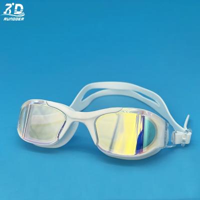Water Resistance Anti Mist Adult Swimming Goggles White Color Rd8883