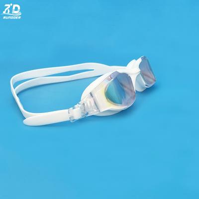 Water Resistance Anti Mist Adult Swimming Goggles White Color Rd8883