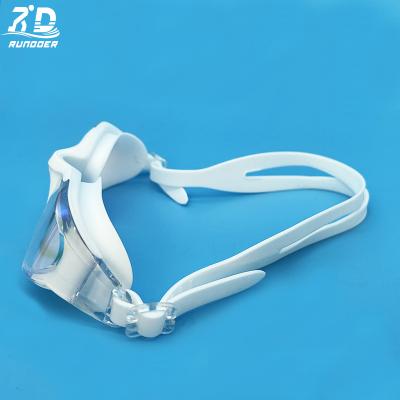 Water Resistance Anti Mist Adult Swimming Goggles White Color Rd8883